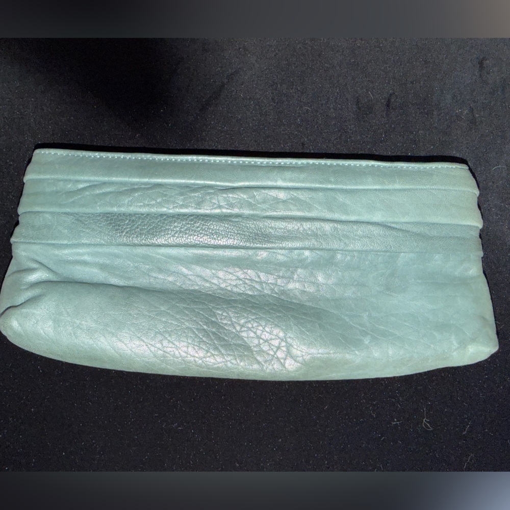 Lauren Merkin Teal Leather Clutch